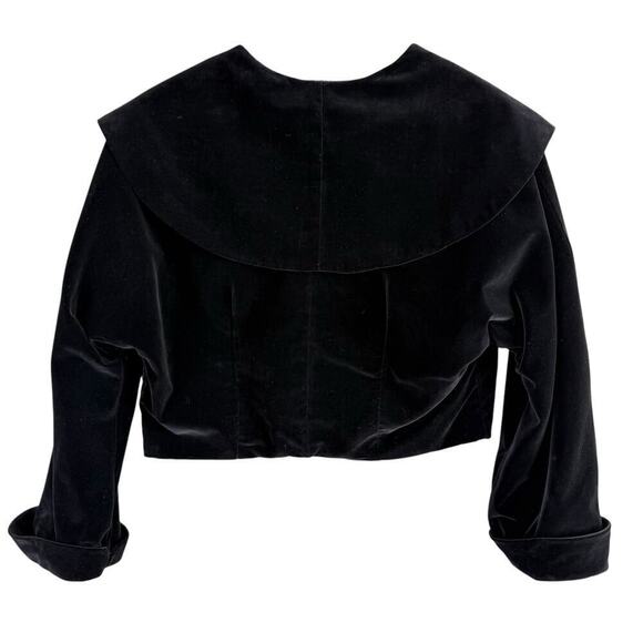 Vintage 60s Black Velvet Crop Jacket and Pencil Skirt Set by Ronbary Classic, XS - Picture 6 of 15